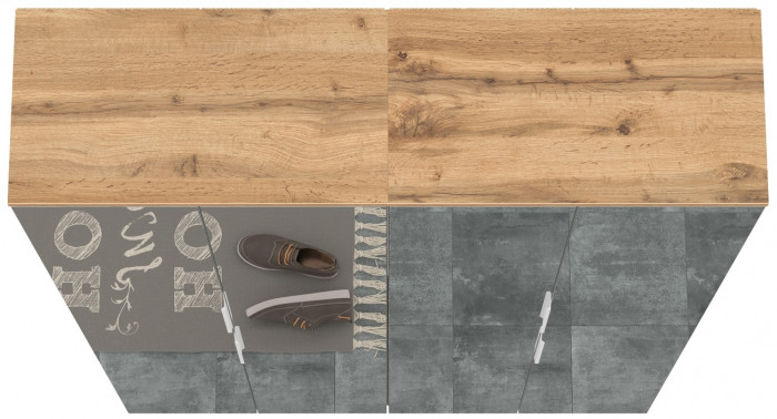 Октава 13.338 Шкаф для одежды + 13.338 Шкаф, цвет белый шагрень/дуб крафт золотой/фасады МДФ белый шагрень и зеркало, ШхГхВ 128,8х35,3х197,6 см.