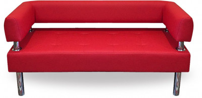 Диван Бизнес 160, экокожа, красный