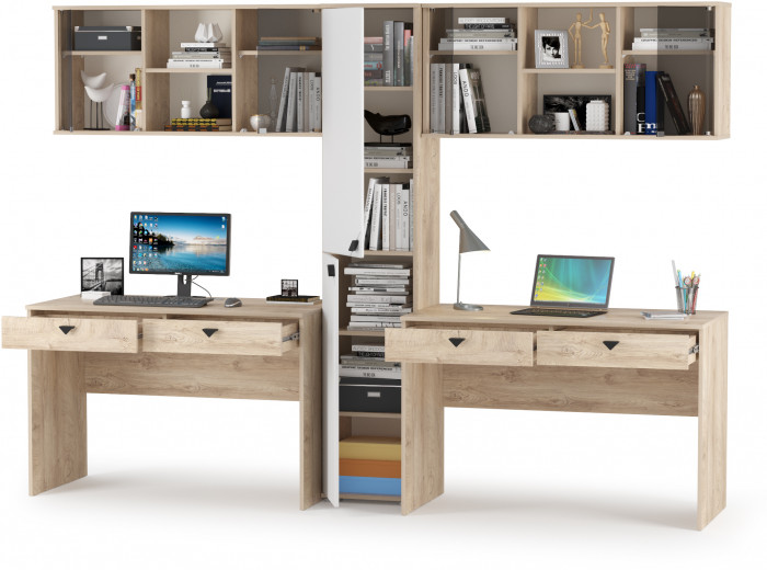 Бостон № 16, дуб эндгрейн элегантный/фасады МДФ милк рикамо софт