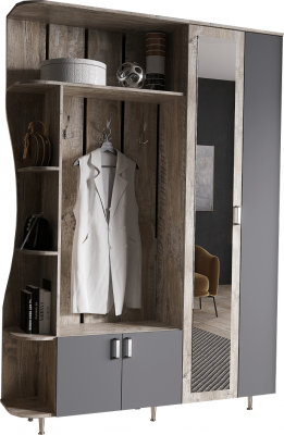 Прихожая Лика № 1 1,5 м (Дуб Юкон / Графит)