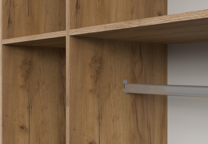 Шкаф трехстворчатый с ящиками Байкал, Дуб Золотой, Белый матовый