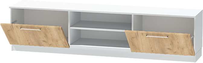 Тумба-2 под ТВ напольная "Иннэс-7", Белый/Крафт золотой