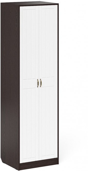 Прихожая П-6 Компоновка № 12, цвет венге/фасады МДФ белое дерево фрезеровка прованс, ШхГхВ 120х50х210 см., универсальная сборка