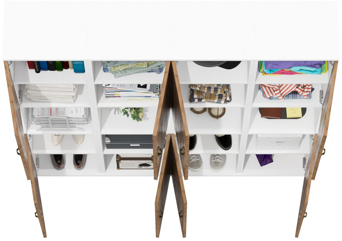 Лидер-8 Пенал 4 шт., белый шагрень/крафт золото