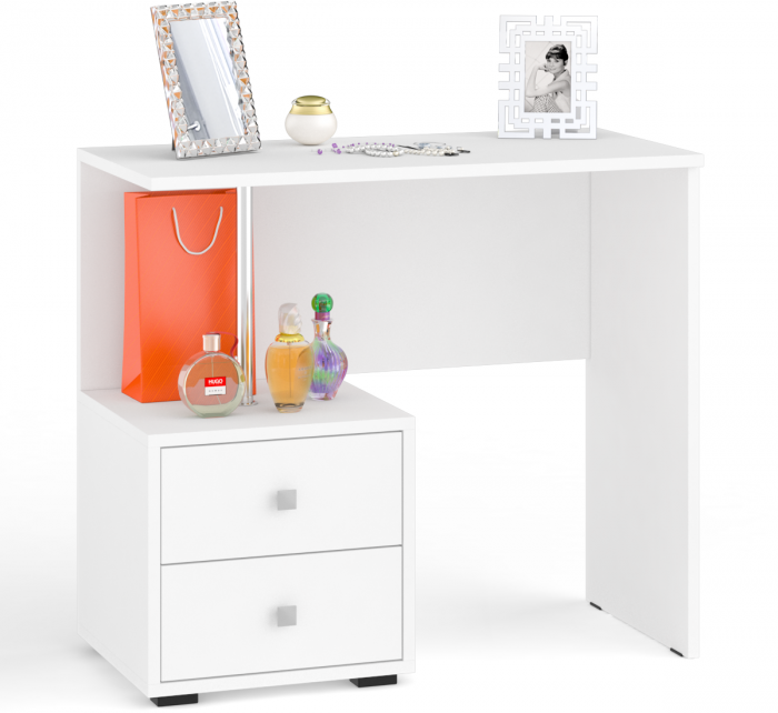 Камелия Стол косметический, цвет белый, ШхГхВ 85х40х75 см., НЕ универсальная сборка
