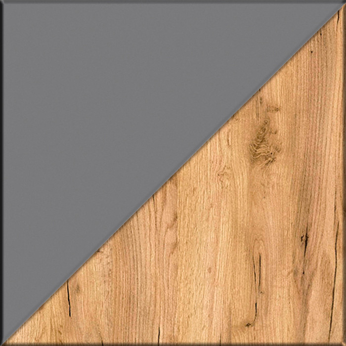 Остин 16.394.01 Шкаф-витрина(тумба), серый графит/дуб крафт золотой