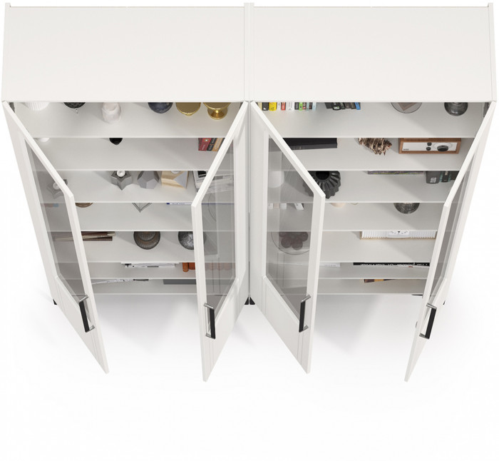 Валенсия Гостиная № 126, ЛДСП белый шагрень/МДФ белый шагрень