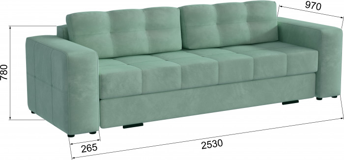 Диван раскладной Верден, мятный