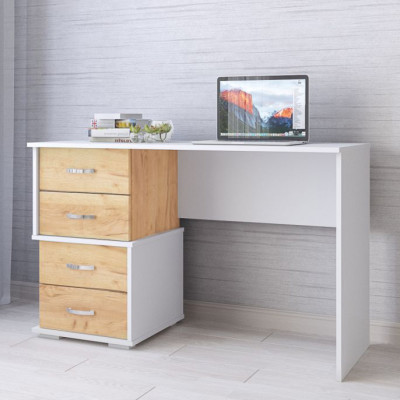 Стол письменный Сити-2 (1200*750*500) белый/дуб крафт золотой