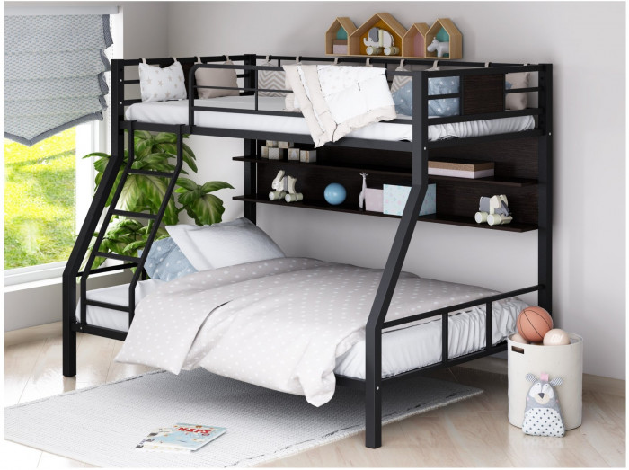 Двухъярусная кровать Гранада-1П (Коричневый, Крем)