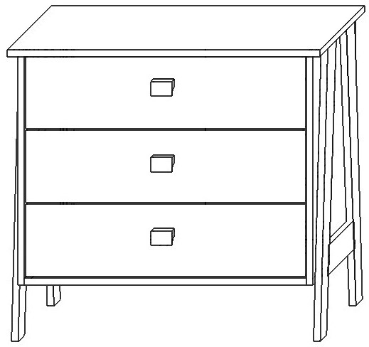Комод №1 "Скандинавия" - Бетон пайн светлый/Дуб наварра