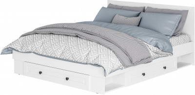 Кровать с реечным настилом и ящиками Софт КР-16 (1,6), Белый