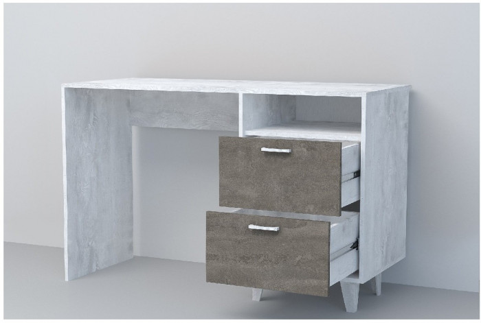 Эго Стол Ст-3 НГ (Глянец Белый/Бетон Светлый)