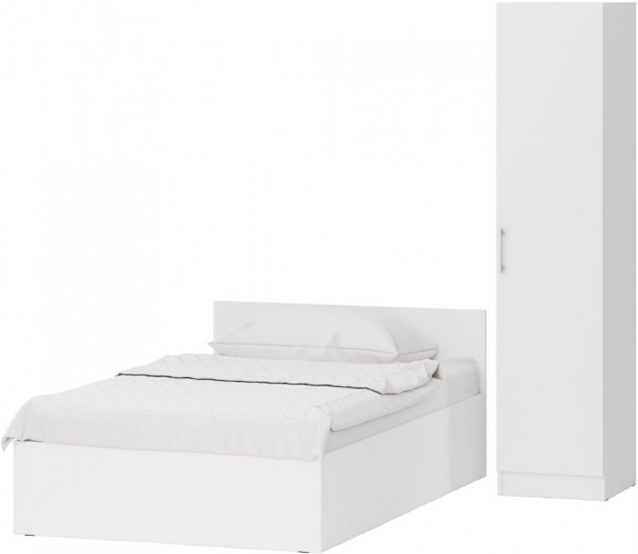 Кровать 1200 + Пенал Стандарт, белый