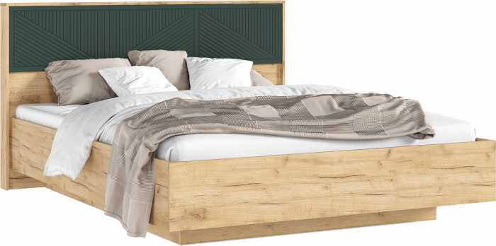 Сильвия Кровать парящая 1,6м (ортопед металл) Браш Мени Грин/Дуб Крафт, Дуб Крафт