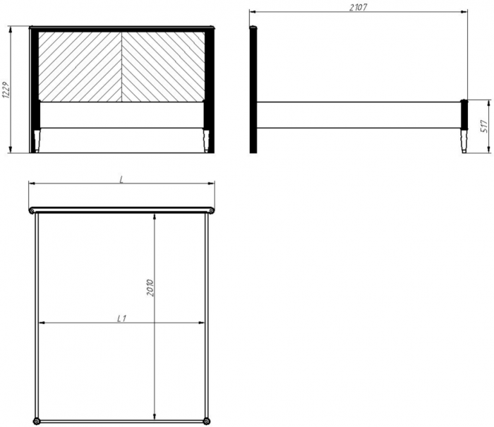 Кровать двуспальная 1,6 "Тиволи" - Латте (лак)