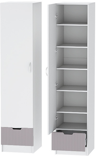 Детская комната Бриз МДФ, набор 6, Белый/Ирис (Полосы)