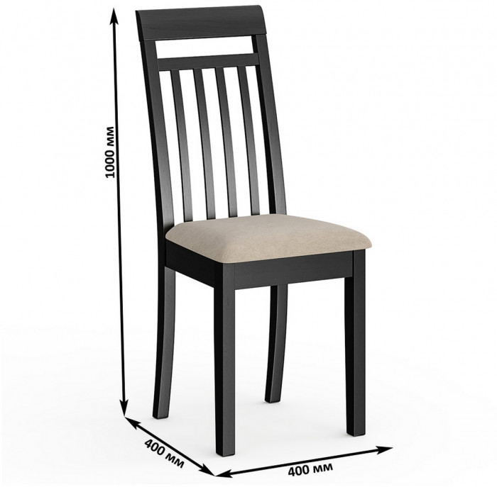 Четыре стула Мебель--24 Гольф-11 разборных, цвет венге, обивка ткань велюр капучино 25, ШхГхВ 40х40х100 см., от пола до верха сиденья 47 см.