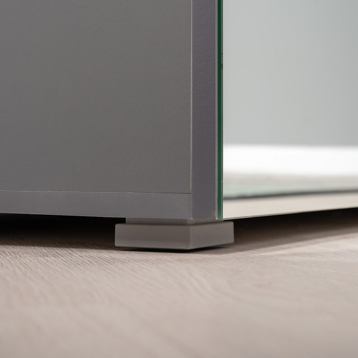 Октава 13.338 Шкаф для одежды, цвет серый графит/дуб крафт золотой/фасады МДФ серый графит и зеркало, ШхГхВ 64,4х35,3х197,6 см.