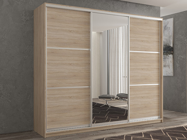 Шкаф-купе Кааппи 2 Сонома Светлый 210х60х230 см