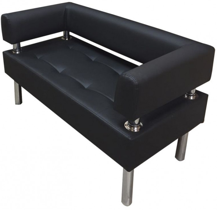 Диван Бизнес 100, экокожа, черный