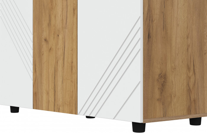 Шкаф трехстворчатый Байкал, Дуб Золотой, Белый матовый