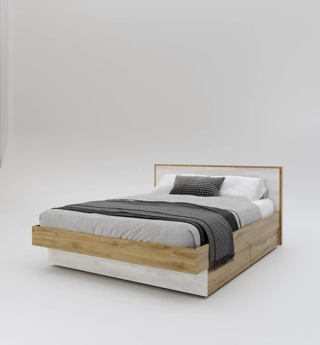 Модульная спальная комната "Мишель" - Дуб наварра/Бетон пайн светлый