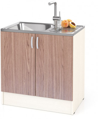 Кухня Мери ШНМ800 Стол под мойку 80 см., цвет дуб/ясень шимо тёмный, ШхГхВ 80х60х85 см. (столешница в комплект на входит)