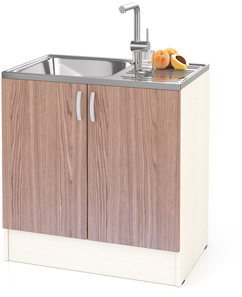 Кухня Мери ШНМ800 Стол под мойку 80 см., цвет дуб/ясень шимо тёмный, ШхГхВ 80х60х85 см. (столешница в комплект на входит)