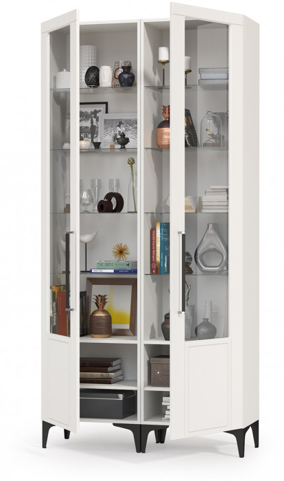 Валенсия Гостиная № 129, ЛДСП белый шагрень/МДФ белый шагрень