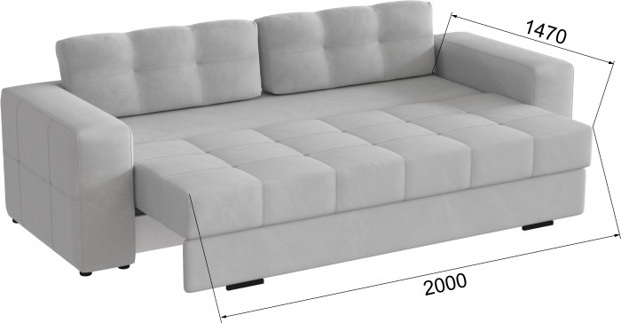 Диван раскладной Верден, светло-серый