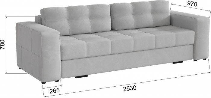 Диван раскладной Верден, светло-серый