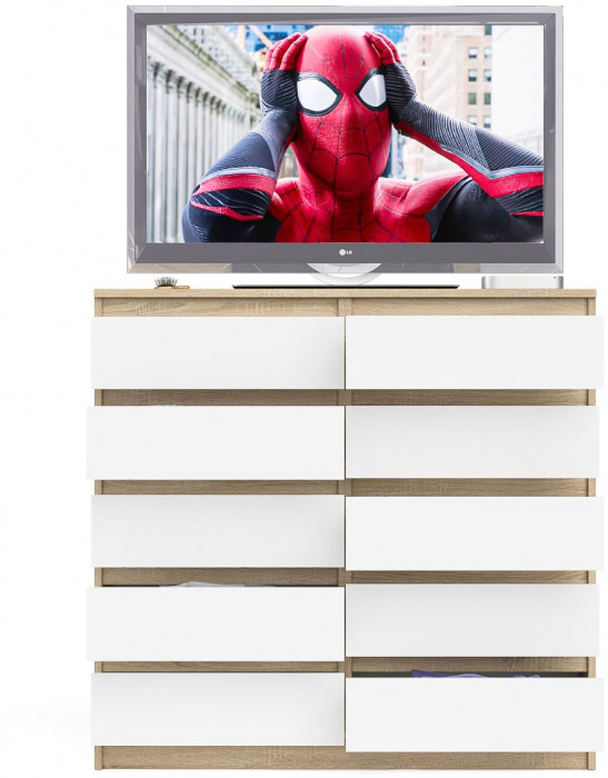 Мори Комод МК1200.10, дуб сонома/белый