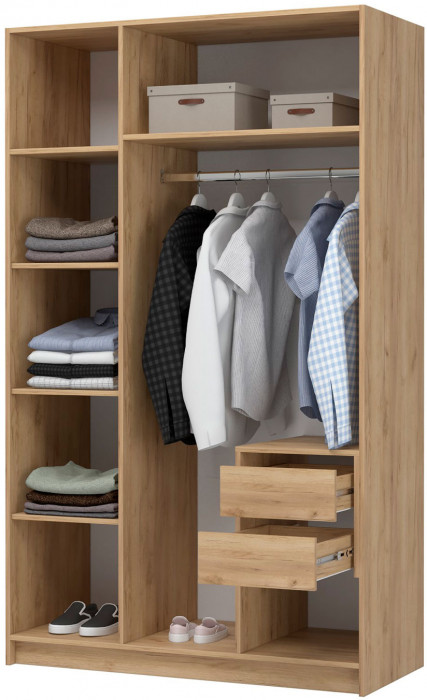 Лион ШК-02 Шкаф 3-х створчатый (1200х2000х550) Дуб крафт/Графит серый