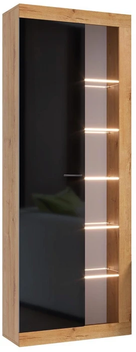 Прага Модульная Гостиная, вариант №5, вотан/Черный глянец