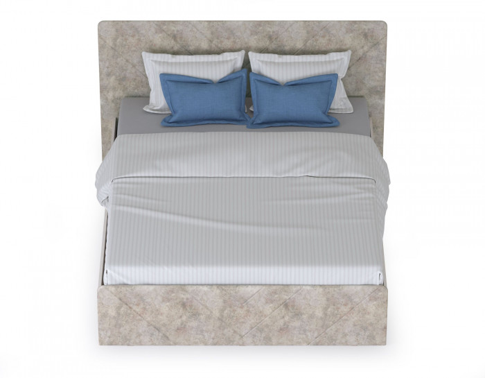 Амели Кровать 11.31 БЕЗ ортопеда, цвет шёлковый камень/бетон чикаго беж, ШхГхВ 181,4х205,2х104,3 см., сп. м. 1600х2000 мм., б/м, БЕЗ ортопеда