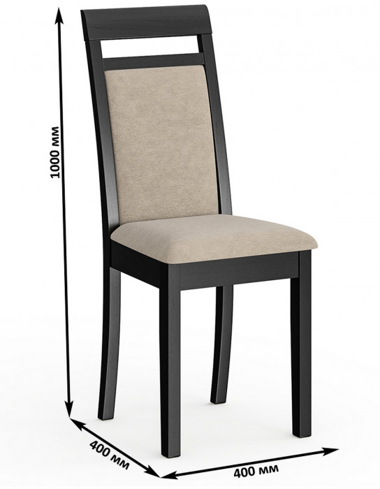 Стул Мебель--24 разборный Гольф-12, цвет венге, обивка ткань велюр капучино 25, ШхГхВ 40х40х100 см., от пола до верха сиденья 47 см. (мягкая спинка)