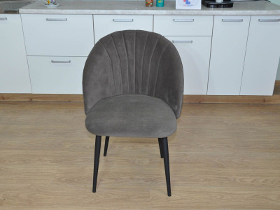 Стул ДЕНИ Д / черный /велюр коричневый