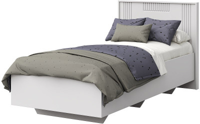 Кровать 90х200 "Харди-1" с щитовым основанием - Белый текстурный/Ясень белый