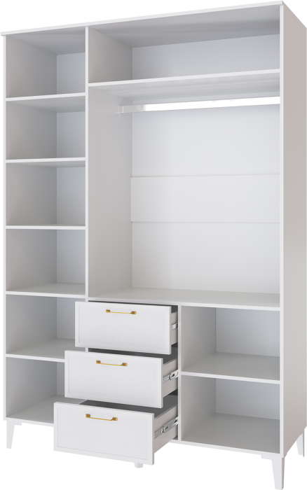 Толедо Шкаф 3-х створчатый с ящиками ТШ-24 белый