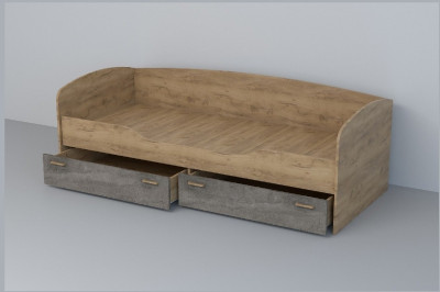 Кровать 0,8 арт.016 (Дуб Крафт Золотой/Камень Темный)