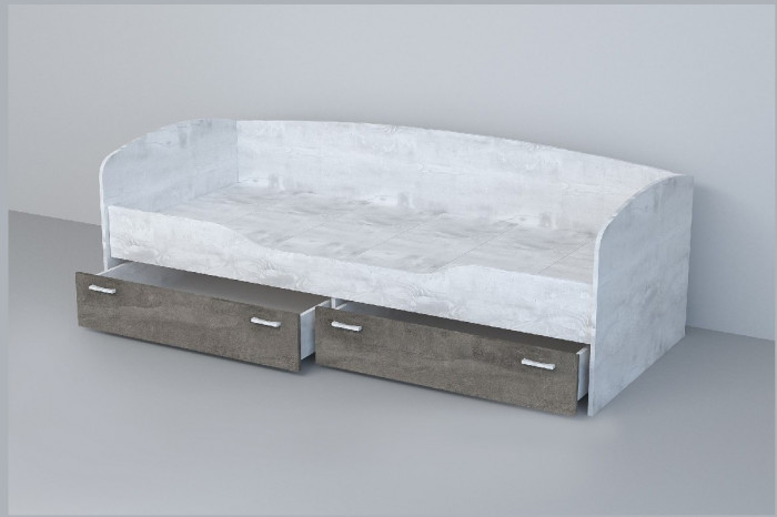 Кровать 0,8 арт.016 (Дуб Крафт Золотой/Камень Темный)