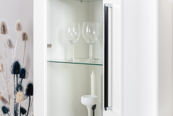 Валенсия Гостиная № 131, ЛДСП белый шагрень/МДФ белый шагрень