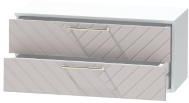 Тумба-5 прикроватная подвесная "Иннэс-7", Белый/Грэй софт