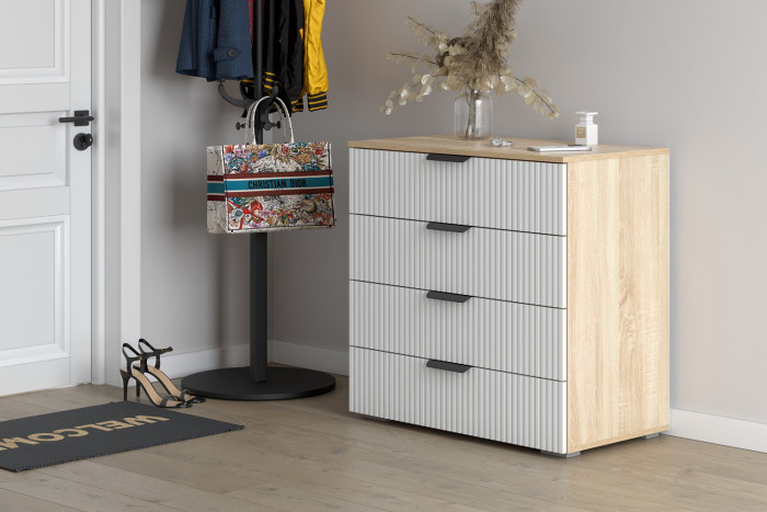 Комод Норд Лине КМ03-800, Дуб сонома, Софт пломбир