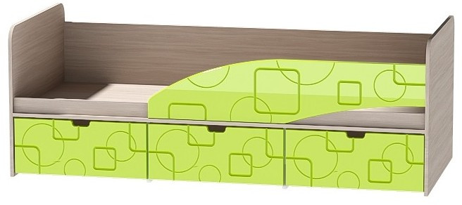 Детская кровать Бриз-3 80х190, квадрат (Антарктида/Белый/левый)