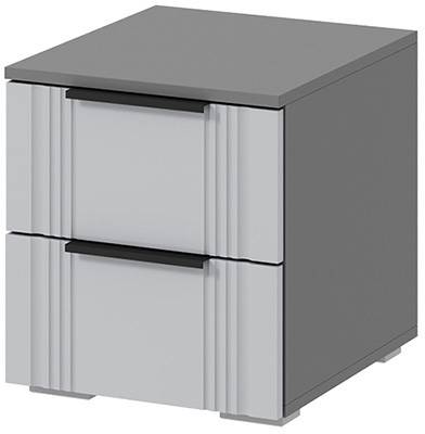 Тумба прикроватная Алмьерия ТБ-400, Серый графит, Бархат серый