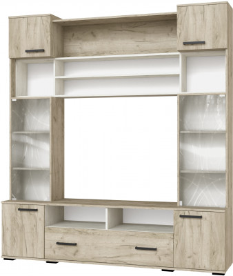 Гостиная Оскар-18 ОГЦС-1, Дуб крафт серый/Дуб крафт белый