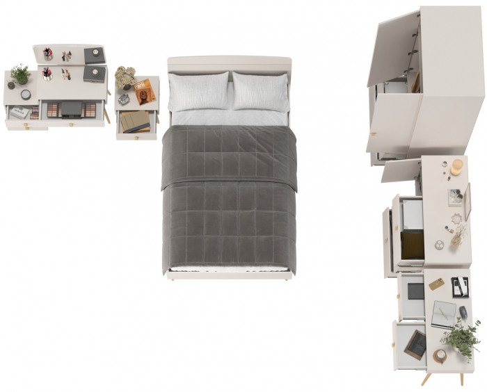 Афина Спальня 28-1200, цвет кашемир серый, сп.м. 1200х2000 мм., б/м, основание есть - фанера