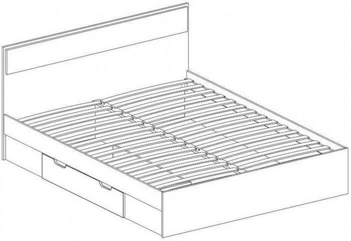NEXT 73 Кровать двуспальная с ящиком 1600 Белый / Дуб Сонома